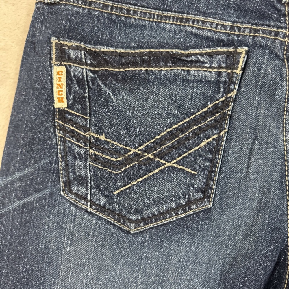Cinch Ian Slim Fit Bootcut Jeans 33x34 Dark Wash Stretch Denim Cowboy Workwear - Picture 5 of 16